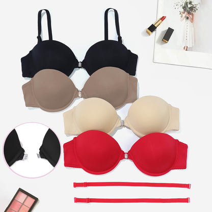 Front Closure Strapless Push Up Bra