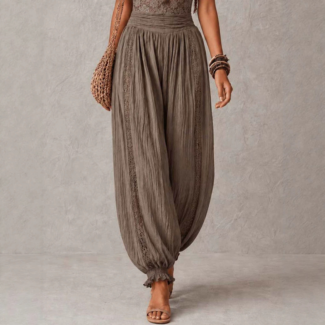 Womens Lace Suspender Harem Jumpsuit