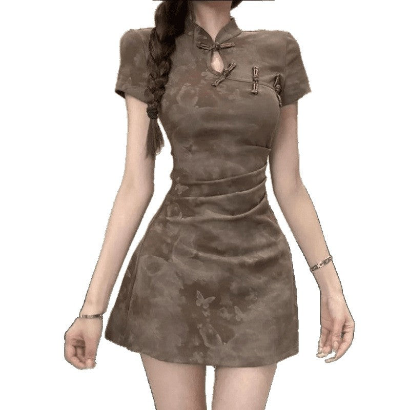 Retro Button Dress Waist Cheongsam for Women