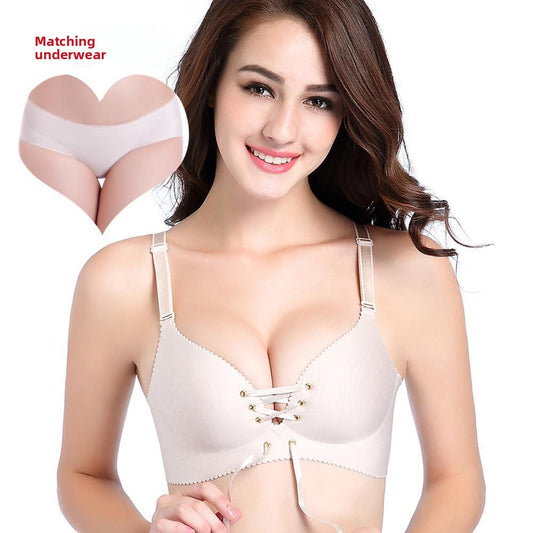 Push-Up Adjustable Wireless Women's Underwear Bra Set