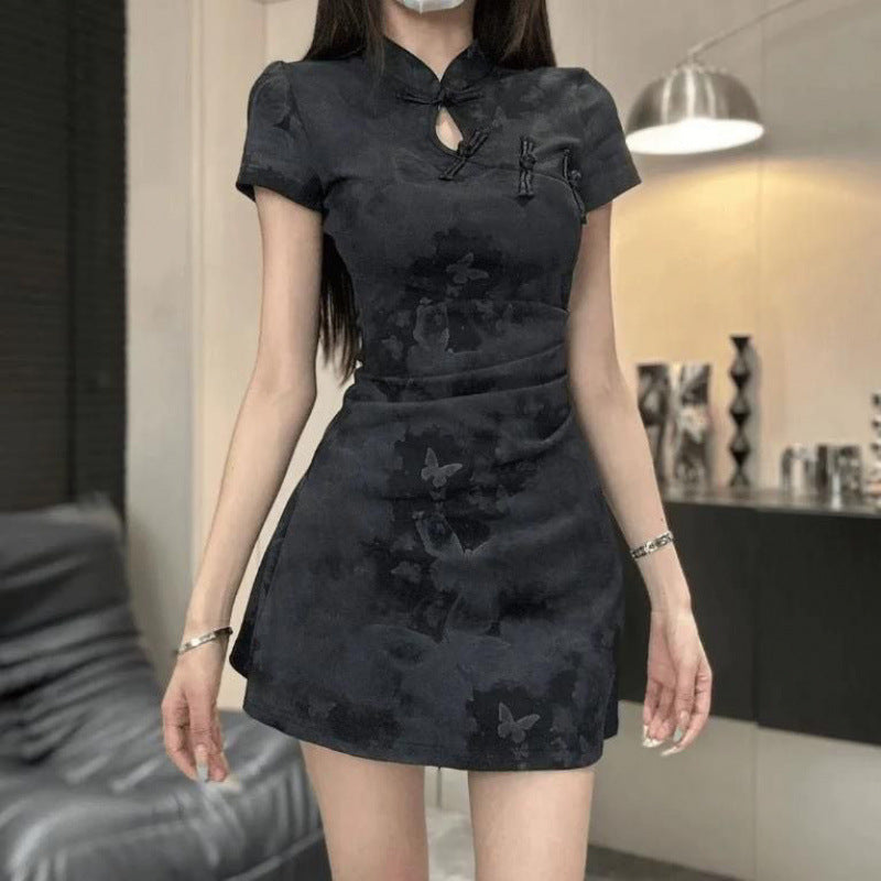 Retro Button Dress Waist Cheongsam for Women